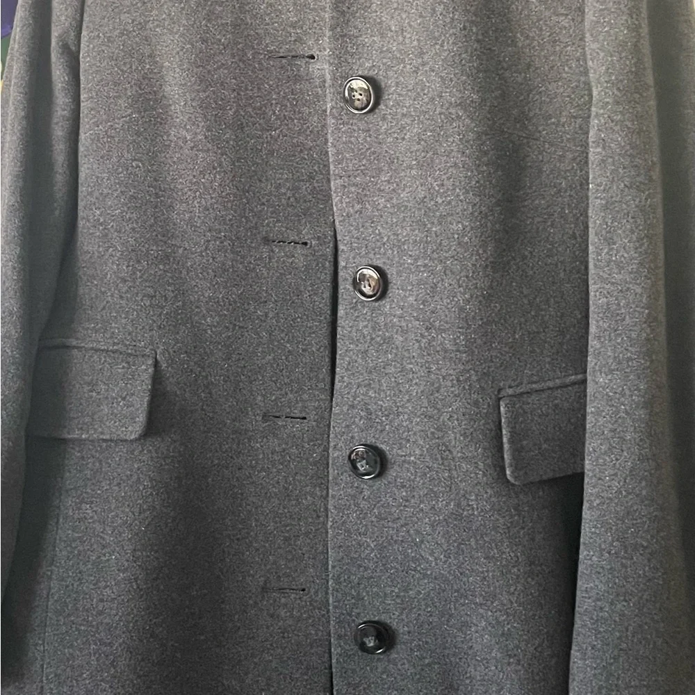 Jacob Gray Trench Coat Wool Blend Formal - Picture 2 of 3